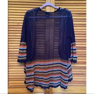 New Directions Blue Knit Fall Cardigan Size XL